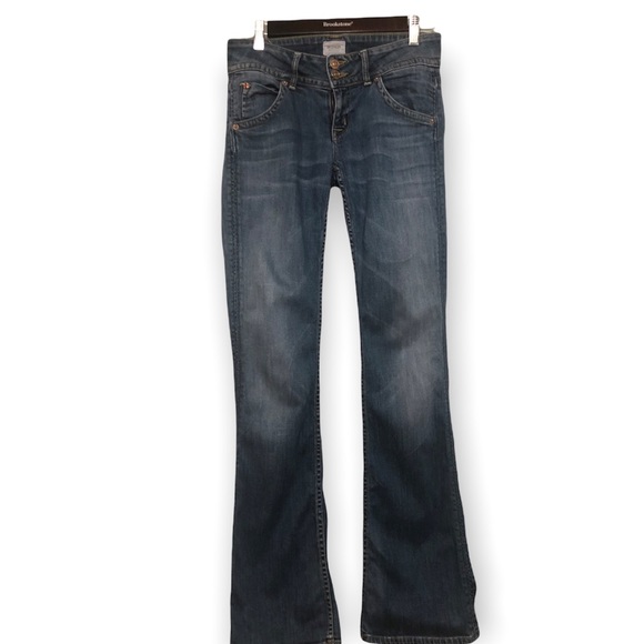 Hudson Jeans Denim - Hudson Back Flap Pockets Size 26 Super Low Rise Flare Jeans